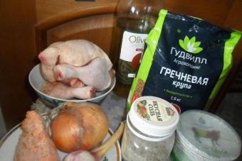 Куриные бедра в духовке с гречкой: рецепты сытных и вкусных блюд Окорочка в духовке например с гречкой